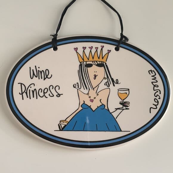 Tumbleweed Pottery by Emerson Wine Princess ceramic plaque - Picture 3 of 3